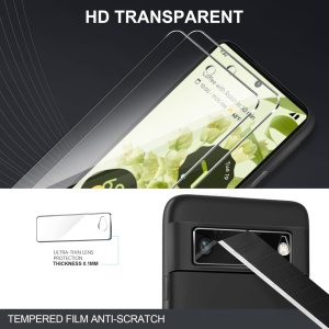 Set husa, 2 folii pentru ecran si 2 protectii camera pentru Google Pixel 6 Yirsur, sticla securizata/TPU, transparent, 6,4 inchi