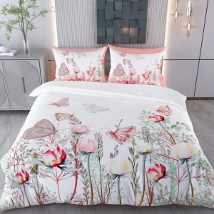Set husa pilota + fata de perna, amestec bumbac, 140x200 cm + 60x60 cm, multicolor - Verificat A · Re-Bloom