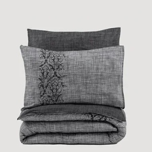 Set husa pilota + fata de perna, bumbac ranforce 100%, 155x220 cm + 80x80 cm, gri - Verificat A · Re-Bloom - Img 3