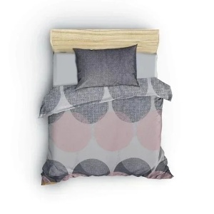 Set husa pilota + fata de perna, bumbac ranforce 100%, 155x220 cm + 80x80 cm, multicolor - Verificat A · Re-Bloom - Img 2
