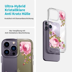 Set husa si 2 folii pentru iPhone 14 Pro Max Ciciber, TPU/sticla securizata, multicolor, 6,7 inchi