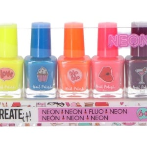 Set lac de unghii Create It!, pentru fetite, neon, multicolor, 5 bucati