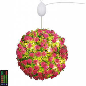 Set lampa decorativa rotativa cu 2 aranjamente florale Homealexa, LED, USB, telecomanda, 25 x 20 x 300 cm - Img 1