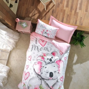 Set lenjerie pat single, bumbac ranforce 100%, husa pilota 160x220 cm + cearsaf plat 160x240 cm + fata perna 50x70 cm, multicolor - Verificat A · Re-Bloom - Img 2