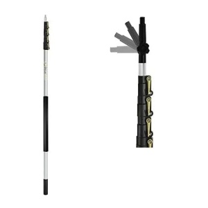 Set maner telescopic cu pamatuf DocaPole, microfibra/aluminiu, gri/argintiu/negru, 7,3 m - Img 5