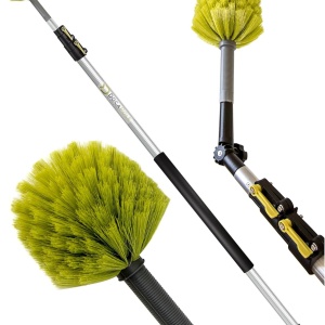 Set maner telescopic cu pamatuf DocaPole, plastic/aluminiu, galben/negru/argintiu, 3,6 m