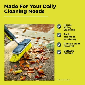 Set maner telescopic si 3 perii DocaPole, microfibra/plastic/aluminiu, galben/negru/argintiu, 9,1 m - Img 5