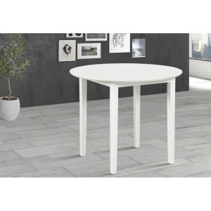 Set masa dining si bucatarie Sophia, MDF, rotunda, 90x74 cm si 4 scaune Houston, lemn, tapiterie stofa, alb - Img 3