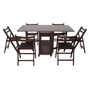 Set Masa plianta UTIL cu 6 Scaune pliante, wenge - Img 1