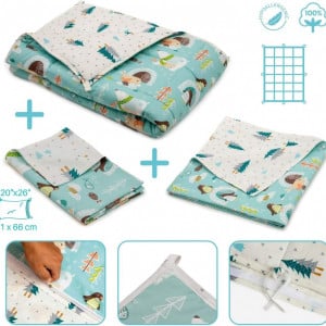 Set patura reversibila pentru copii si o husa Banbaloo, bumbac, multicolor, 92 x 123 cm