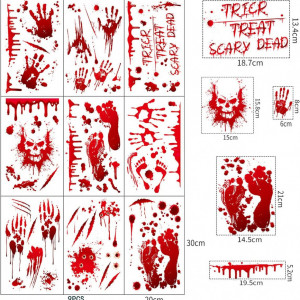 Set stickere pentru Halloween Diko, PVC, rosu, 9 piese - Img 7