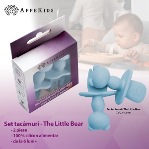 Set Tacamuri din silicon, AppeKids, The Little Bear - Aqua Blue - Img 2