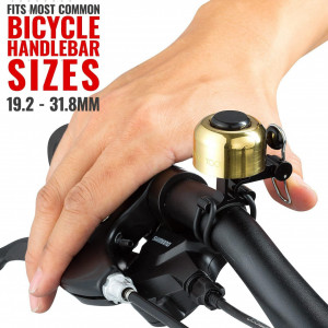 Sonerie pentru bicicleta Pro Bike Tool, aluminiu, auriu/negru, 2,7 cm - Img 7