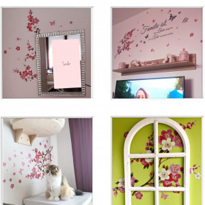 Sticker de perete Dracarys, PVC, maro/alb/roz, 120 x 50 cm