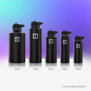 Sticla din otel inoxidabil IRON °FLASK, 3 capace, rece 24 ore / cald 12 ore, izolata, alb/negru, fara BPA, 950 ml - Img 2