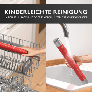 Cumpara Sucitor cu inele pentru aluat Liebspecht®, silicon/otel inoxidabil, argintiu/rosu, 36 x 3,5 cm de la Chilipirul-zilei în rate, cu cardul sau plata la livrare!