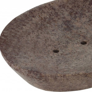 Suport decorativ pentru sapun Ajuny, piatra naturala, brun, 12,7 cm - Img 5