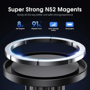 Suport magnetic pentru telefon Niyevn, metal, negru, 5.3 cm - Img 6