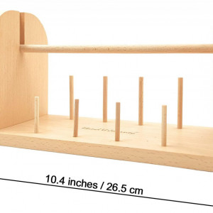 Suport pentru bobina de macrama HAND U JOURNEY, lemn, natur, 26,5 x 12 x 15 cm