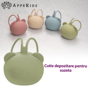 Suport pentru suzeta din silicon, AppeKids, The Little Bear - Raw Green - Img 4