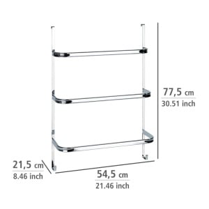 Suport suspendat pentru prosoape Wenko, otel inoxidabil, argintiu, 54,5 x 21,5 x 77,5 cm