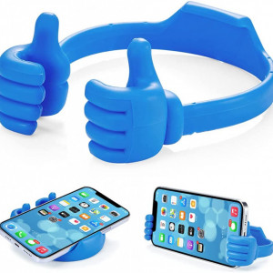 Suport universal pentru telefon Kinizuxi, silicon/plastic, albastru, 12 x 16 cm - Img 1