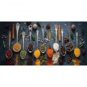 Tablou „Antique Spoons with Spices V”, multicolor, 40 x 80 x 0,4 cm