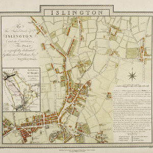 Tablou canvas Map of Islington London by Edward and Benjamin Baker