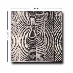 Tablou decorativ canvas, 70x70 cm, panza 100% grosime 2.8mm, cadru lemn pin 100%, gri/negru - Verificat A · Re-Bloom - Img 3