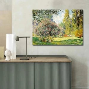 Tablou decorativ canvas Claude Monet model peisaj 70x100 cm, panza 100%, cadru lemn 3 cm, multicolor - Verificat A · Re-Bloom - Img 4