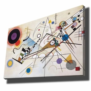 Tablou decorativ canvas Vasili Kandinsky 70x100 cm, panza 100%, cadru lemn 100% grosime 2.8 cm, multicolor - Verificat A · Re-Bloom
