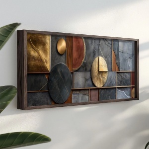 Tablou decorativ inramat MDF, 120x40x3.5 cm, MDF 3mm, cadru molid 100%, imprimare UV, format panoramic, multicolor - Verificat A · Re-Bloom - Img 2