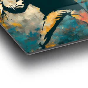 Tablou decorativ model floral canvas 44x66 cm, panza/lemn, auriu/negru - Verificat A · Re-Bloom - Img 4