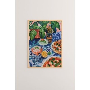 Tablou decorativ Re-Bloom, lemn masiv/hartie, multicolor, 33 x 48 cm - Img 1