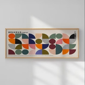 Tablou decorativ Re-Bloom, lemn masiv/MDF, multicolor, 50 x 120 cm