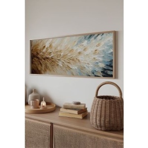 Tablou decorativ Re-Bloom, lemn masiv/MDF, multicolor, 50 x 120 cm - Img 3