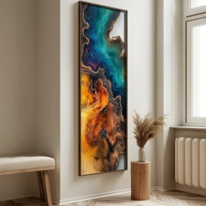 Tablou decorativ Re-Bloom, MDF/lemn masiv, multicolor, 40 x 120 x 3,5 cm - Img 3