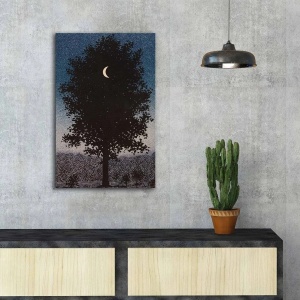 Tablou decorativ Re-Bloom, model copac, panza/lemn, negru/gri/albastru, 45 x 70 cm - Img 3