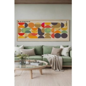 Tablou decorativ Re-Bloom, model geometric, MDF/lemn masiv, multicolor, 33 x 70 cm - Img 2
