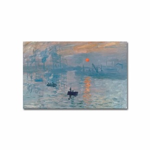 Tablou decorativ Re-Bloom, panza/lemn, albastru/negru/portocaliu, 45 x 70 cm