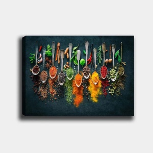 Tablou decorativ Re-Bloom, panza/lemn, multicolor, 50 x 70 cm - Img 1