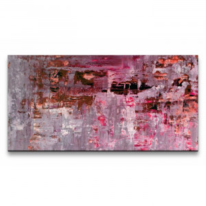 Tablou, lemn/panza, roz, 60 x 120 x 3 cm