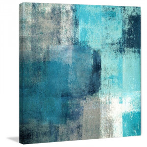 Tablou Meditation, gri/albastru, 122 x 122 cm - Img 1