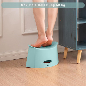 Taburet pliabil portabil ACMELIFE, plastic, turcoaz, 25 x 32 x 22 cm