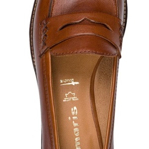 Tamaris, Pantofi loafer uni din piele, Maro scortisoara, 38, Resigilat, Grad A - Img 4