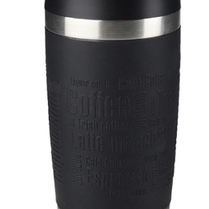 Termos calatorie Tefal Mug Fun K3081114, inox, 0.36 L, Negru – Inox, servire 360 grade, Resigilat, Grad A