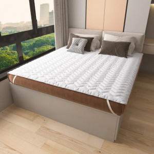 Topper pentru pat Jekatex, poliester, alb, 120 x 200 x 0,5 cm