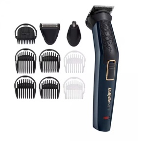 Trimmer fata/corp BaByliss MT728E, 10 in 1, lame din inox si titan, autonomie 60 min, incarcare 8 ore, capete de taiere lavabile, accesorii multiple, negru, Resigilat, Grad A