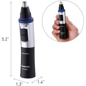 Trimmer pentru nas si urechi Panasonic ER-GN30-K503, Baterii, Lavabil, Negru/Argintiu, Resigilat, Grad A - Img 4
