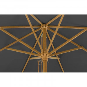 Umbrela de terasa Malaga, metal/ poliester, maro/ antracit, 300 x 257 cm 